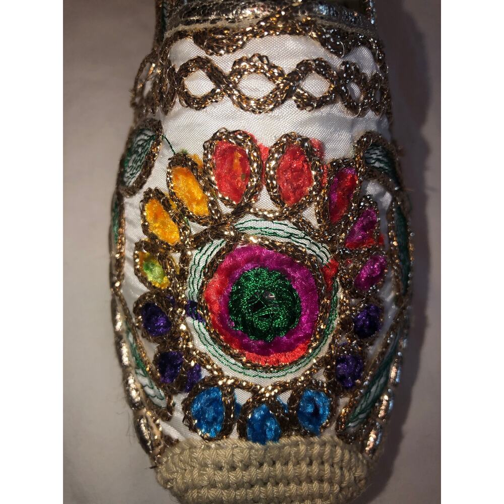Patrizia Spring Step Maylis Embroidered Espadrilles Size 39 8-8.5 Boho Flats - Picture 4 of 9